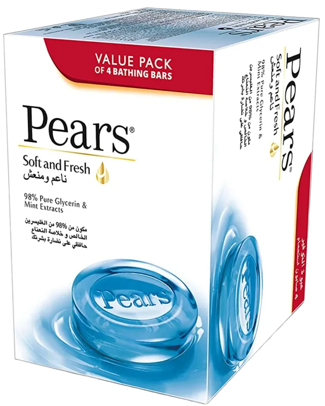 Pears Soft & Fresh Soap, 4x125g