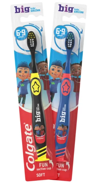 Colgate 6-9 Years Big Kids Smiles Soft Toothbrush, 2 Pieces