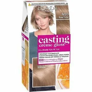L'Oreal Casting Creme Gloss Hair Dye with Honey Conditioner Ashy Blonde 810, 1 Pack