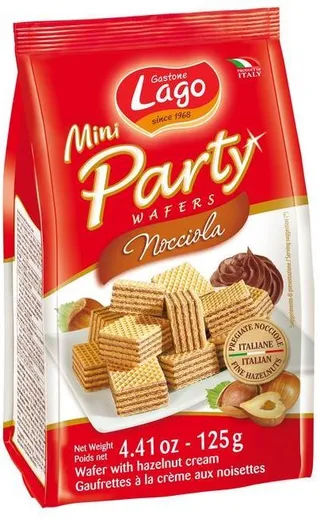 Lago Mini Party Hazelnut Wafers 125g