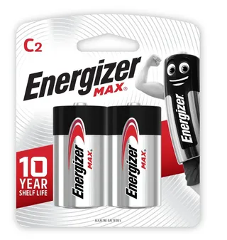 Energizer Max Alkaline C Battery, 2 Pieces