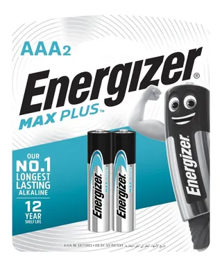 Energizer AAA Max Plus Batteries, 2 Pieces