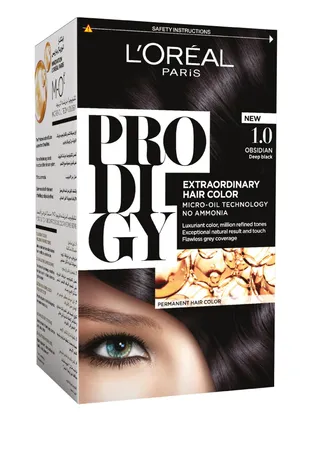 L'Oreal Prodigy Permanent Oil Hair Color Black 1.0, 1 Pack