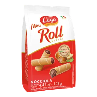 Lago Mini Roll Hazelnut Wafers 125g