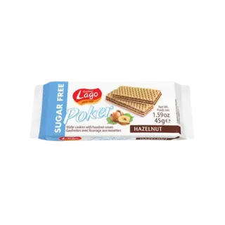 Lago Poker Sugar Free Hazelnut Wafer, 45g