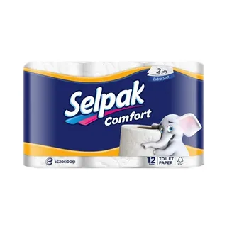 Selpak Comfort Extra Soft Toilet Paper 2Ply, 12 Rolls