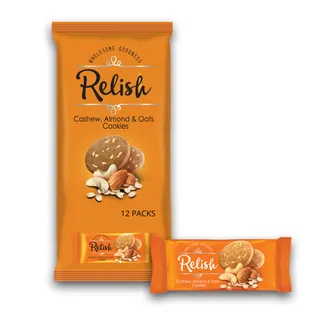 Relish Cashew, Almond & Oats Cookies, 12x42g