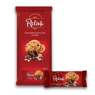 ريليش شوكولاتة شيبس وشوفان بسكويت 42 gm x 12