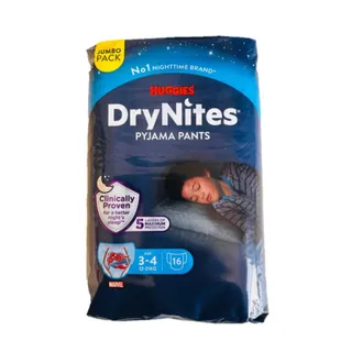 Drynites Pyjama Pants Boys Diapers, 12-21kg, 16 Pieces