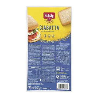 Schar Gluten Free Ciabatta with Sourdough Bread, 200g