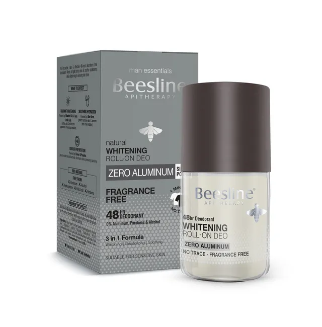 Beesline Men's Whitening Zero Aluminium Fragrance Free Roll-On Deodorant 70ml