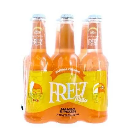 Freez Premium Mix Mango & Peach Carbonated Drink 6 x 275 ml
