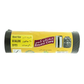 Envirocare Nec Biodegradable Draw String Garbage Bags 90 cm x 110 cm Black 60 Gallons