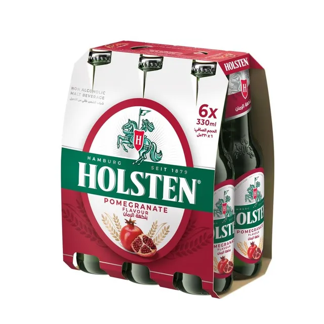 Holsten Pomegranate Flavour Non-Alcoholic Malt Beverage Bottle, 6x330ml