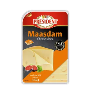 President Maasdam Slice Cheese, 150g