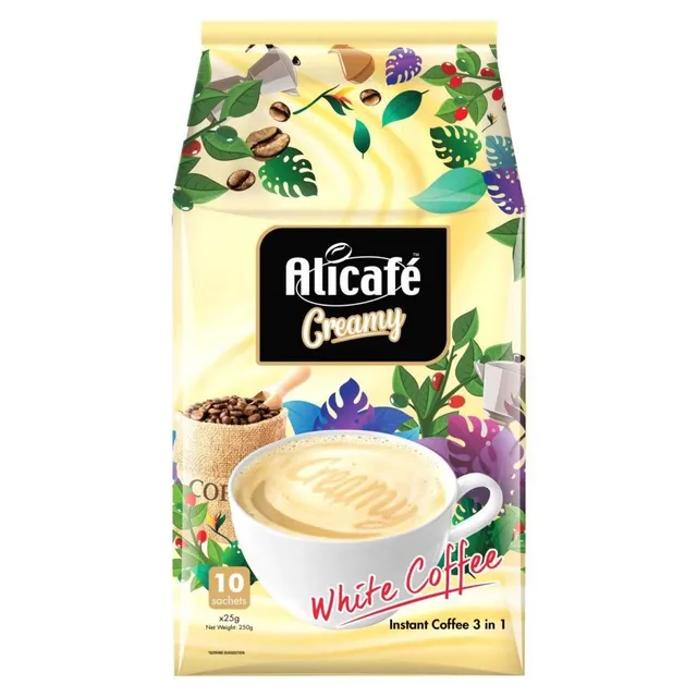 Alicafe Creamy White Instant Coffee sachets, 10x30g