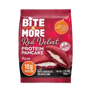 Bite & More Red Velvet Protein Pancake with White Chocolate Cream, 50g