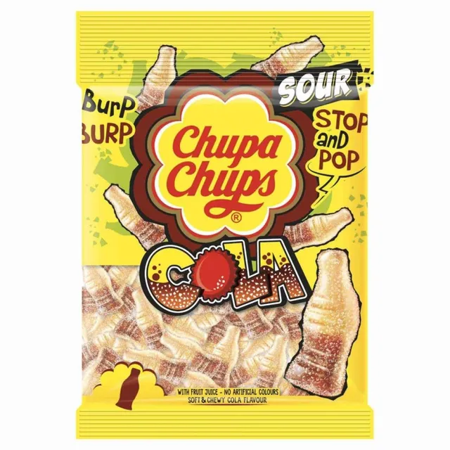 Chupa Chups Sour Cola Flavour Chewy Candy, 160g