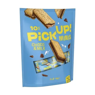 Bahlsen Pick Up! Minis Chocolate & Milk Biscuit Bag, 10x10.6g