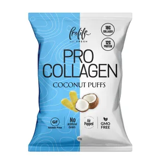 Prolife Pro Collagen Coconut Flavor Protein Puffs, 60g