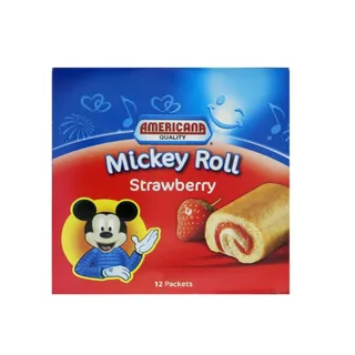 أمريكانا ميني كيك رول ميكي فراولة, 12x25g
