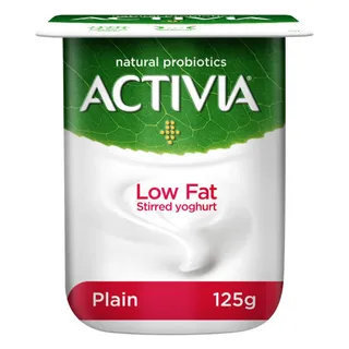 Activia Low Fat Plain Stirred Yoghurt, 125g