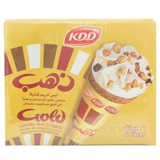KDD Gold Ice Cream Cone, 6x124ml