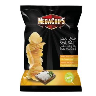 ميجا شيبس ملح بحري رقائق بطاطس، 40g