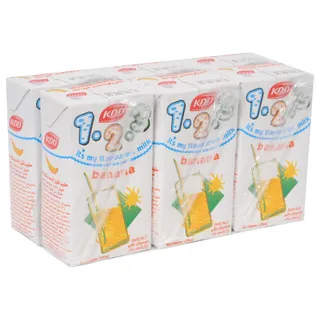 KDD UHT Banana Flavoured Milk 6x125ml