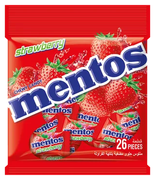 Mentos Strawberry Flavour Chewy Candy 26 Pieces