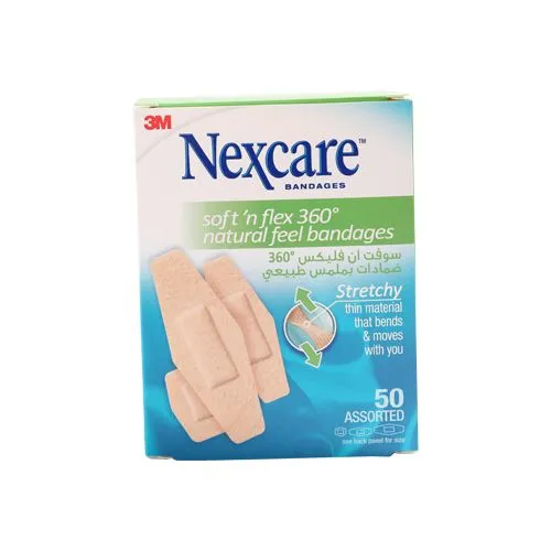 Nexcare Soft 'N Flex 360 Assorted Bandages 50 Pcs