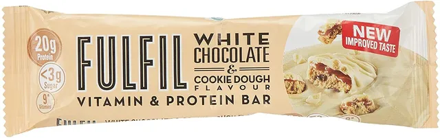 Fulfil White Chocolate & Cookie Dough 20g Protein Bar with Vitamins, 55g