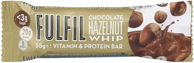 Fulfil Chocolate Hazelnut Whip 20g Protein Bar with Vitamins, 55g