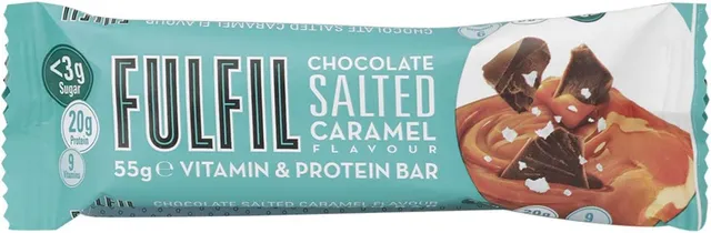 Fulfil Chocolate & Salted Caramel 20g Protein Bar with Vitamins - low sugar, 55g