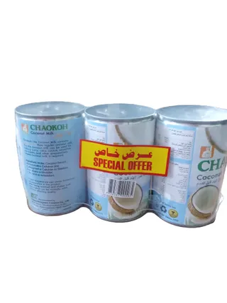 Chaokoh Coco Milk (60% Less Fat) 3 pcs x 400 ml