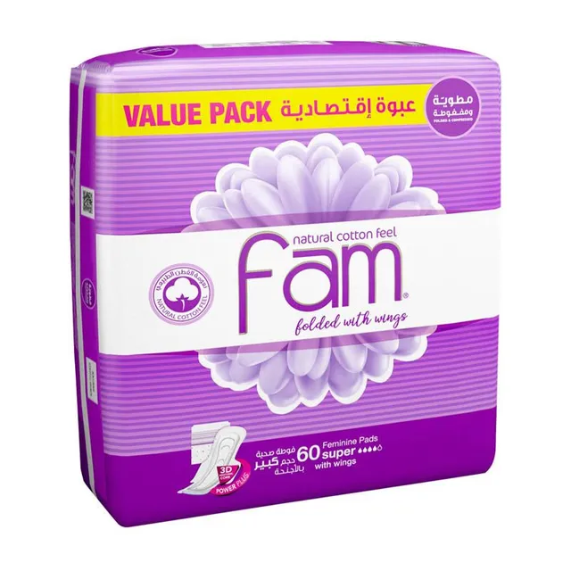 Fam Value Pack 60 Super Feminine Pads with wings