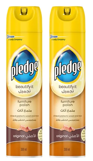 Pledge Natural Furniture Polish 300ml, 2 Pieces