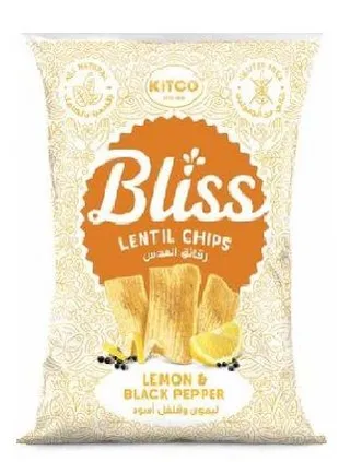 Kitco Bliss Lentil Chips Lemon & Black Pepper 34g