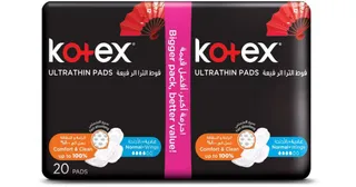 Kotex Ultra Thin Normal Size Sanitary Pads with Wings, 20 Pads
