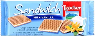 Loacker Milk Vanilla Sandwich Crispy Wafer, 75g