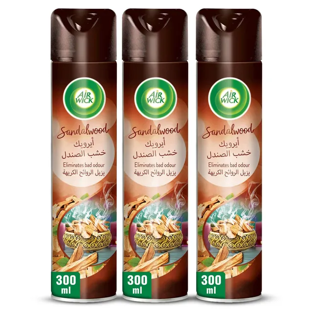 Air Wick Sandalwood Scent Air Freshener, 3x300ml