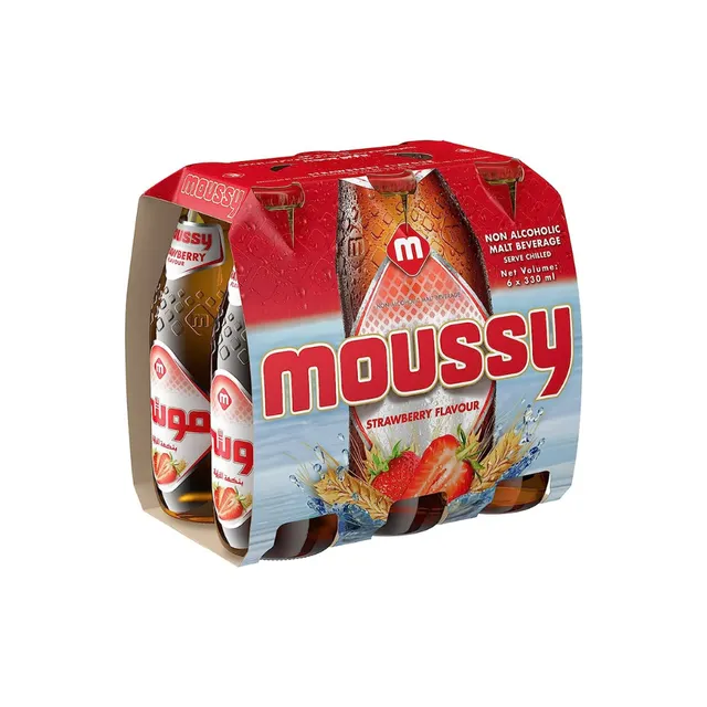 Moussy Strawberry Non Alcoholic Malt Beverage, 6x330ml
