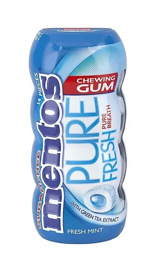 Mentos Pure Fresh Chewing Gum Mint Flavor Green Tea, 4 Pieces