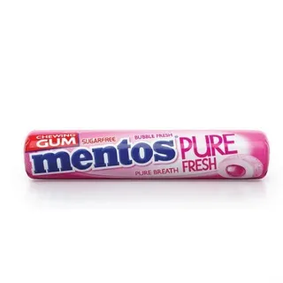 Mentos Pure Fresh Chewing Gum Sugar Free Bubble Fresh 9 pcs roll