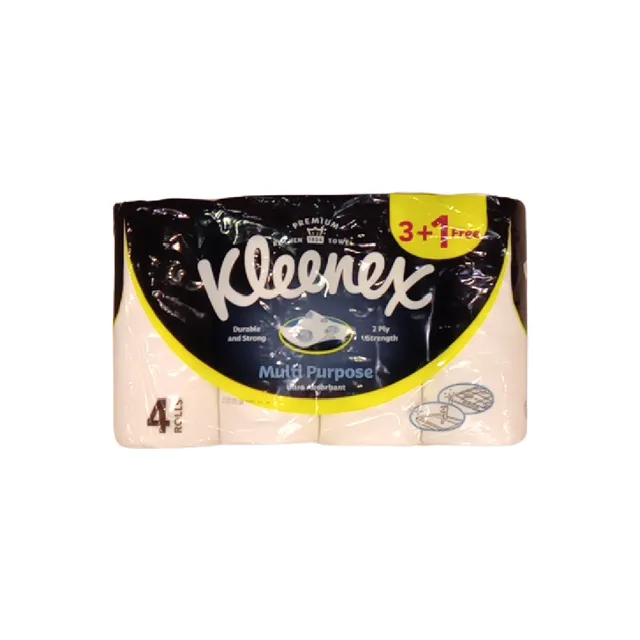 Kleenex Multipurpose 2Ply Kitchen Towel Rolls, 4x90 Sheets