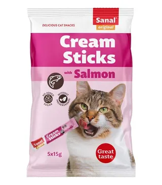 Sanal Cream Sticks with Salmon Cat Treats 75g