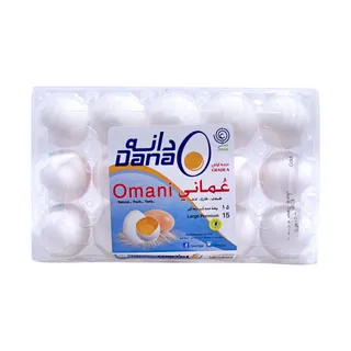 دانا بيض أبيض كبير بريميوم، 15 قطعة