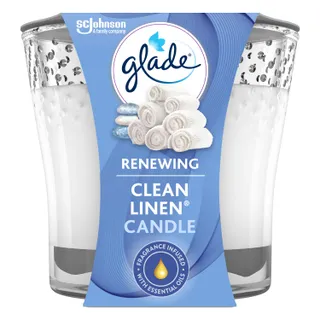 Glade Clean Linen Scented Candle, 3.4oz