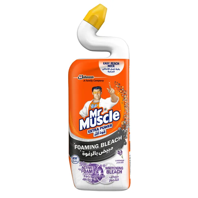 Mr Muscle Extra Power Foaming Bleach Bathroom Cleaner Lavender Scent, 750ml
