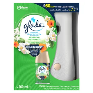 Glade Automatic Spray Holder & Morning Freshness Refill Starter Kit, 269ml